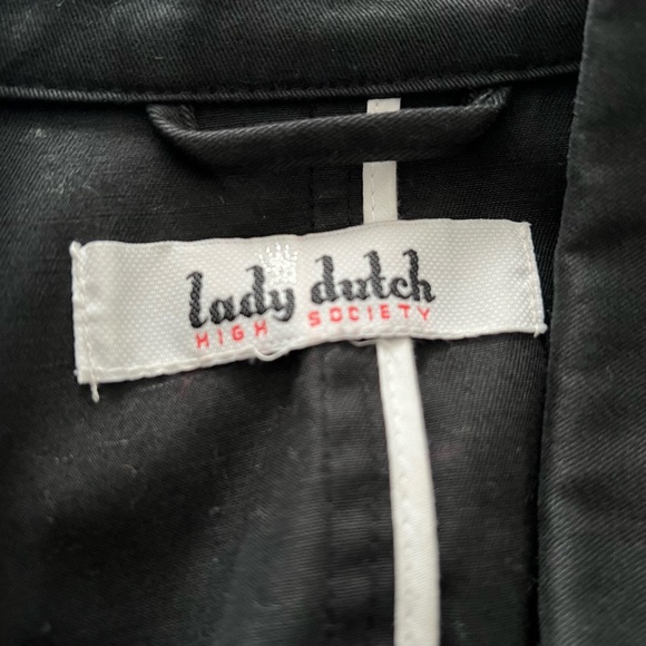 LADY DUTCH black trench coat size small - Picture 7 of 10